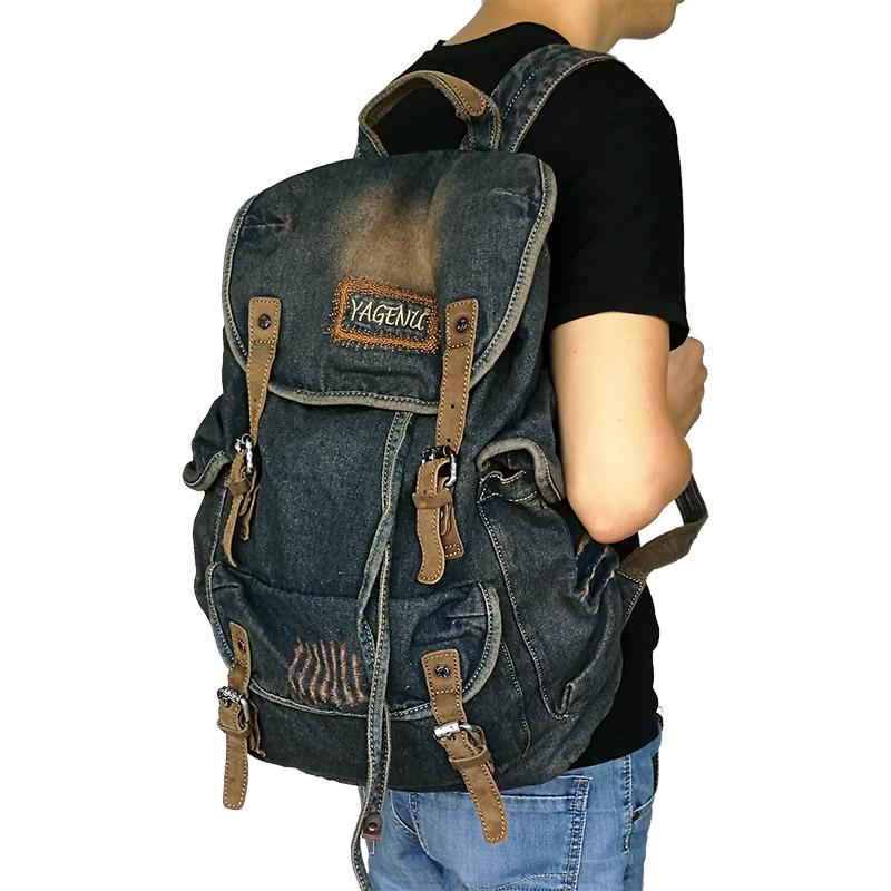 Retro Canvas Leather Double Sh - Canvas Backpack Casual review and price